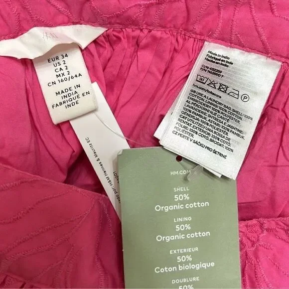 H&M Pink Embroidered Midi Skirt(Size 2) - Picture 6 of 6